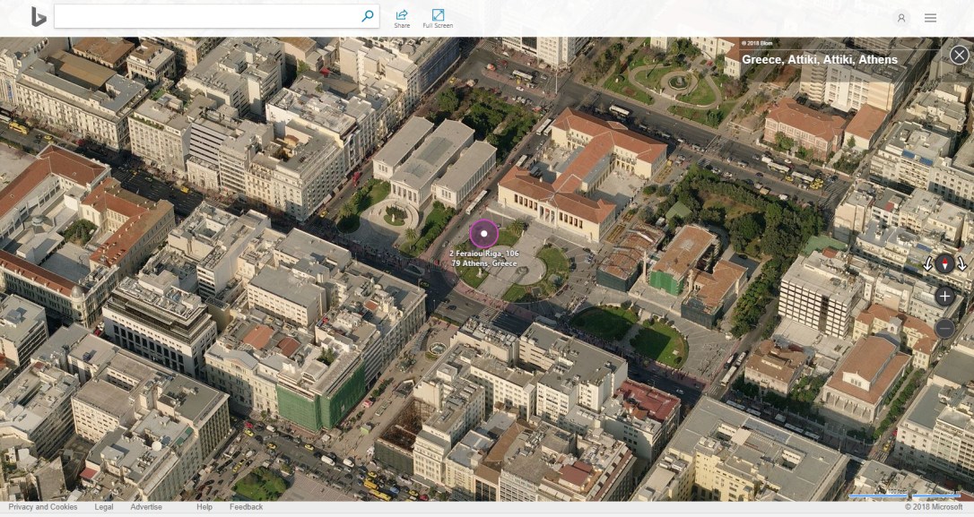 bird eye view bing maps-Athens